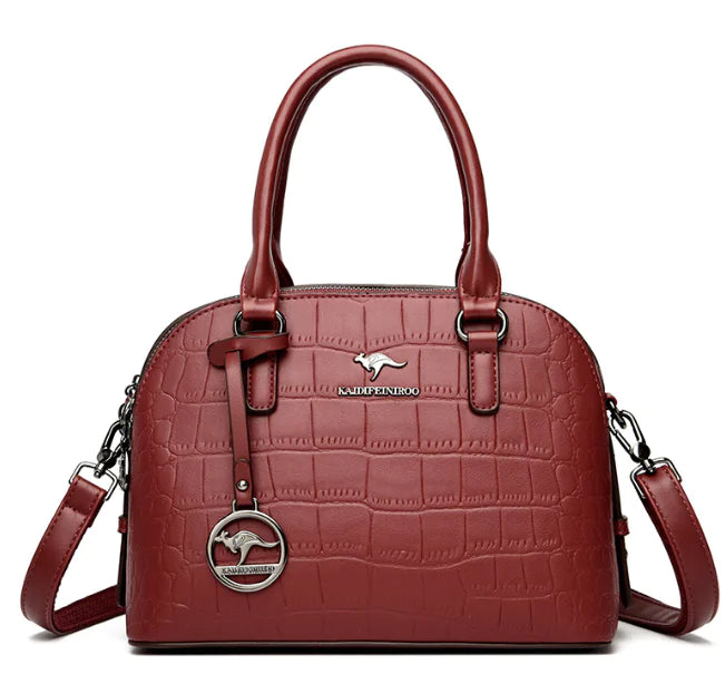 Crocodile Leather Backpack with Dual Straps