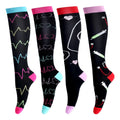 LEOSTEP Compression Socks for Women & Men Circulation Long Stockings Support for Nurses Pregnant Hiking Riding Running