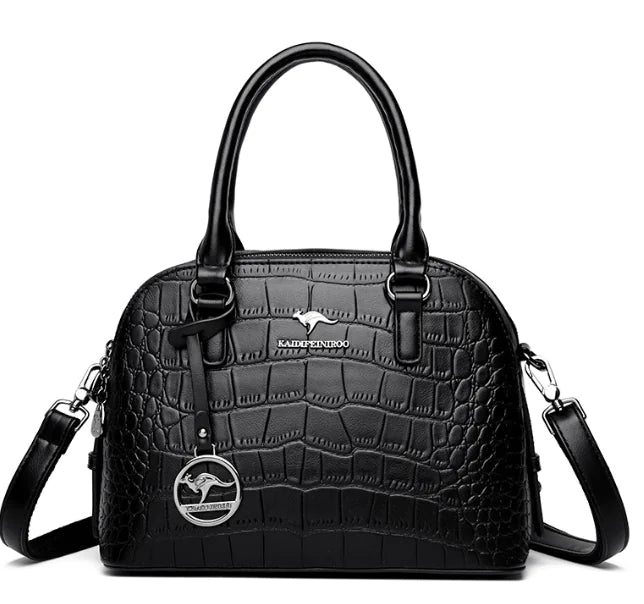Crocodile Leather Backpack with Dual Straps